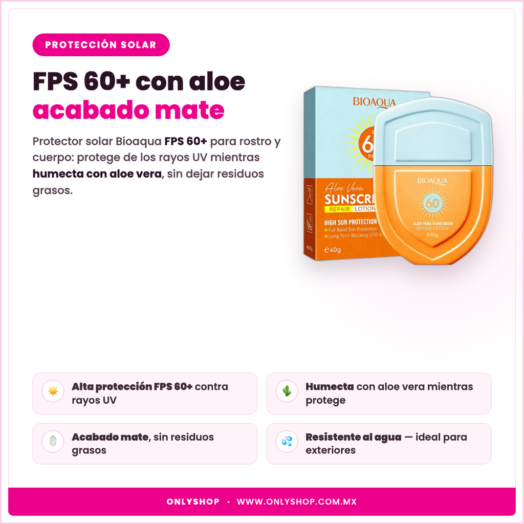 Bloqueador Solar FPS 60 — descripción y beneficios | OnlyShop