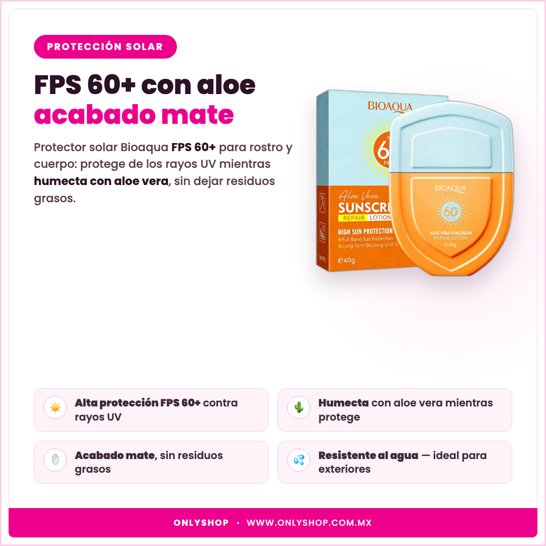Bloqueador Solar FPS 60 — descripción y beneficios | OnlyShop