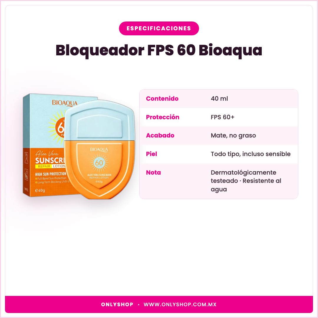 Bloqueador Solar FPS 60 — especificaciones | OnlyShop