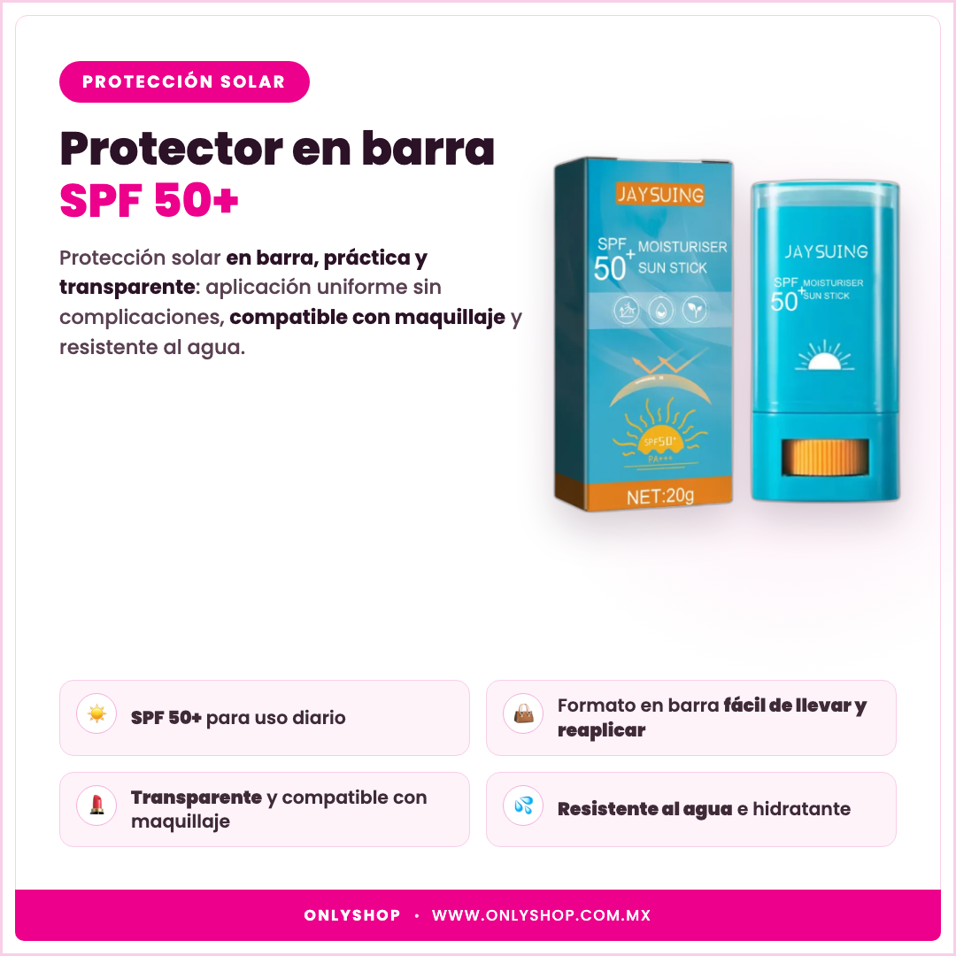 Protector Solar en Barra SPF50+ — descripción y beneficios | OnlyShop