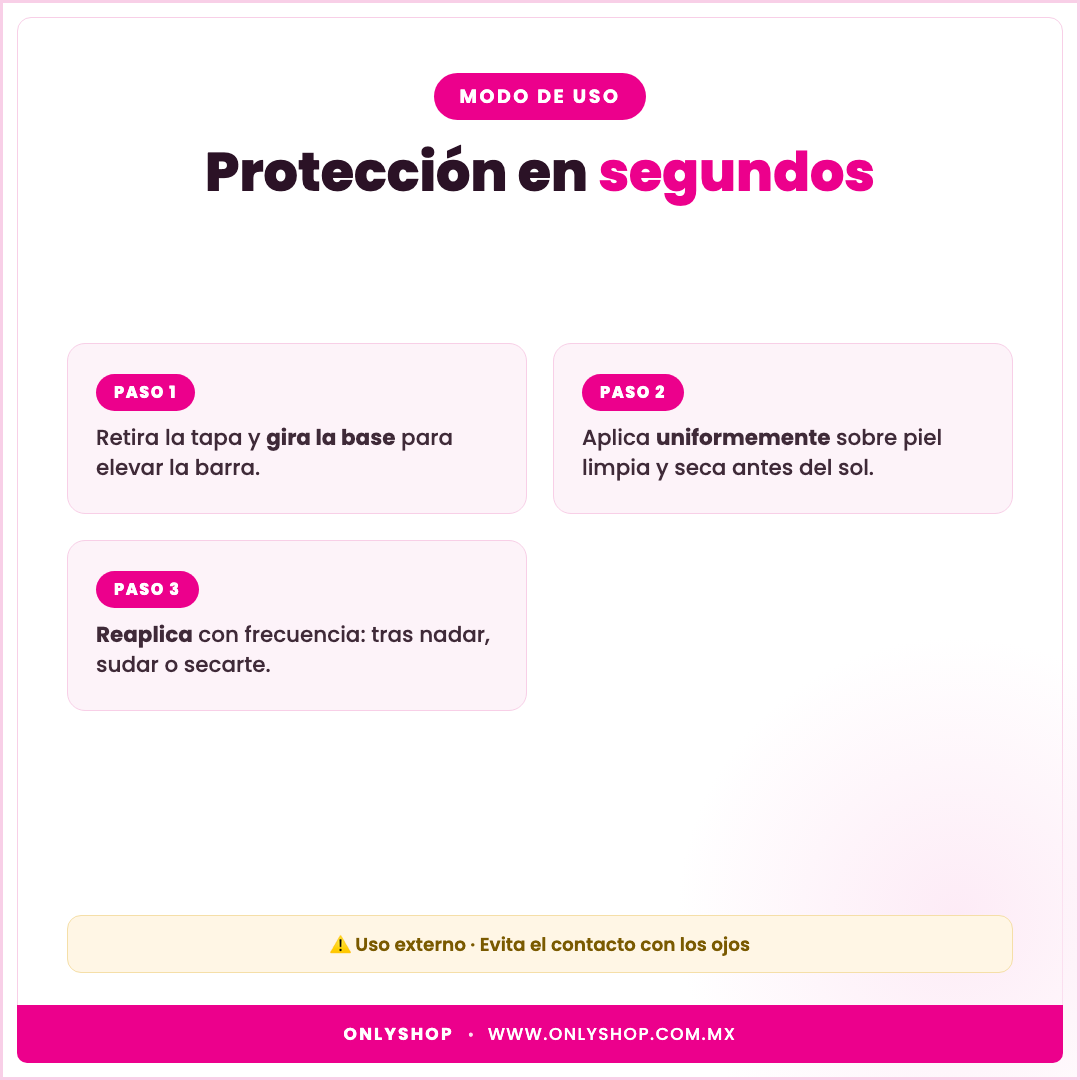 Protector Solar en Barra SPF50+ — modo de uso | OnlyShop