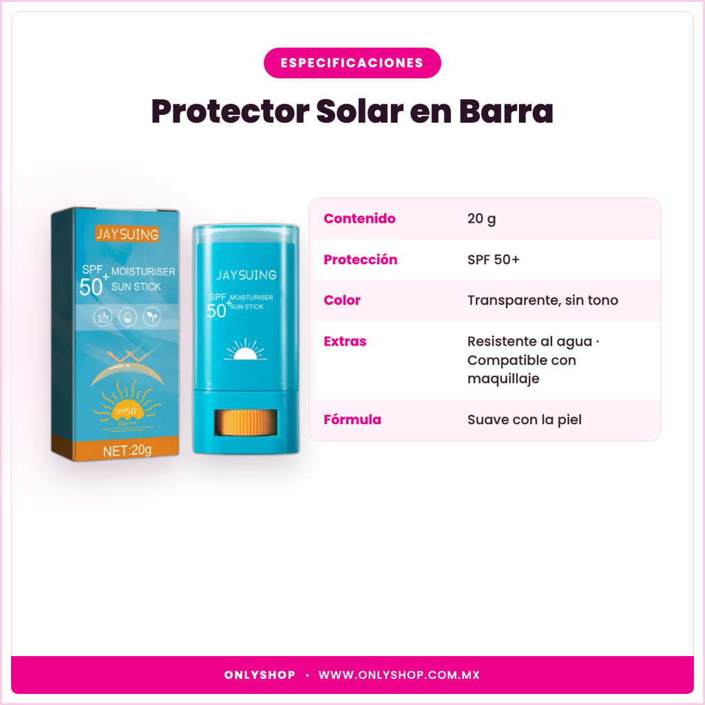 Protector Solar en Barra SPF50+ — especificaciones | OnlyShop