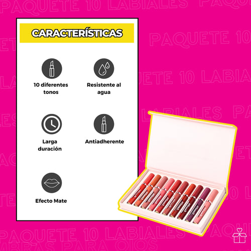 10 Lápices Labiales Liquidos Mate Indelebles Onlyshop Mexico