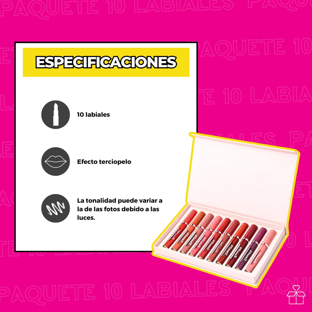 10 Lápices Labiales Liquidos Mate Indelebles Onlyshop Mexico