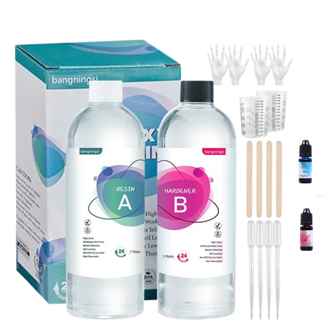 Resina Epoxica Cristal Trasparent Diy Arte Kit Epoxy 1:1 Color 1.1