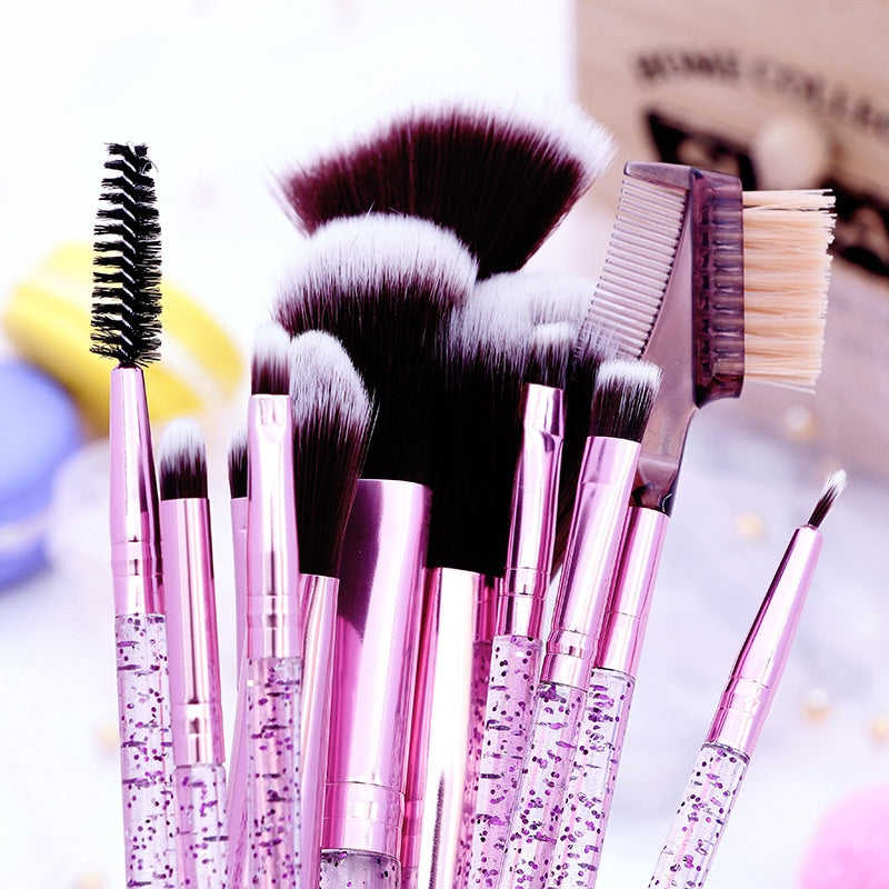 Set de 12 brochas Glitter Crystal con Estuche Calidad Premium OnlyShop Mexico