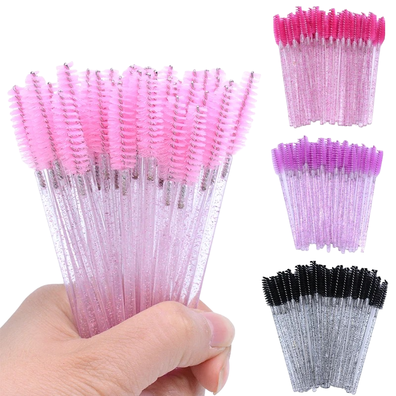 50 Cepillos Desechables Rosa Negro Fiusha Pestañas O Cejas OnlyShop Mexico
